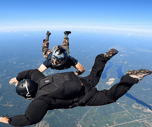 skydive instructor with student AFF