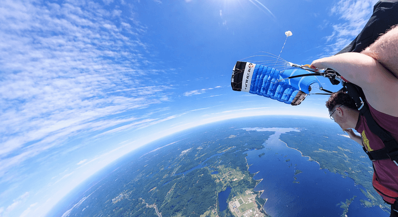 Skydiving 360 Video-GoPro-Max Skydive Experience -POV-gopro360-insta360-VR-First Person Skydiving Video - Airborne Petawawa-under-canopy